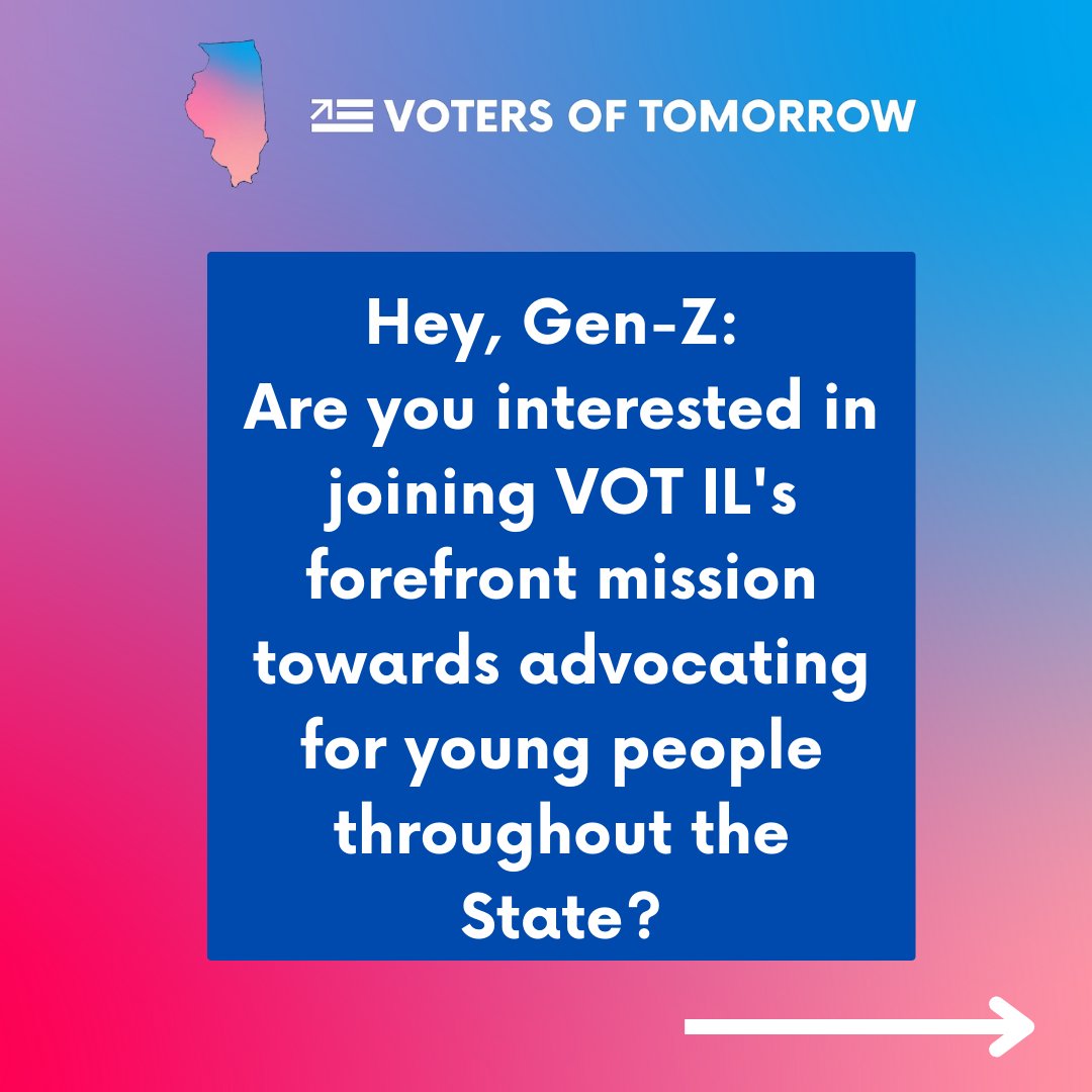 VOTIllinois's tweet photo. GEN-Z, if you are passionate about Government and Politics, Increasing youth Political Power and Voter Turnout, please apply to join VOT IL! It's an excellent opportunity to get involved and engage in our State. https://t.co/MH0AIM3yfO