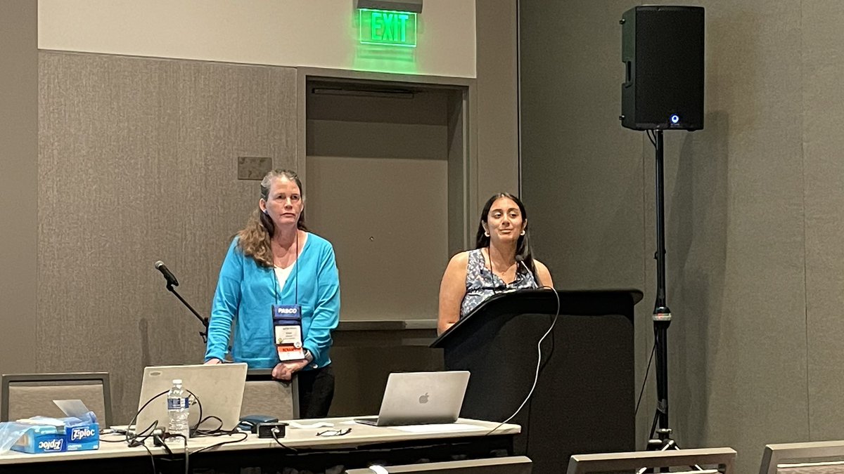 kilroi22's tweet photo. Recent Livermore HS grad Jasmine Jaura presents her physics with phones work in @NCNAAPT member Dave Rakestraw’s session at #AAPTSM23 https://t.co/z98n8SgPmS