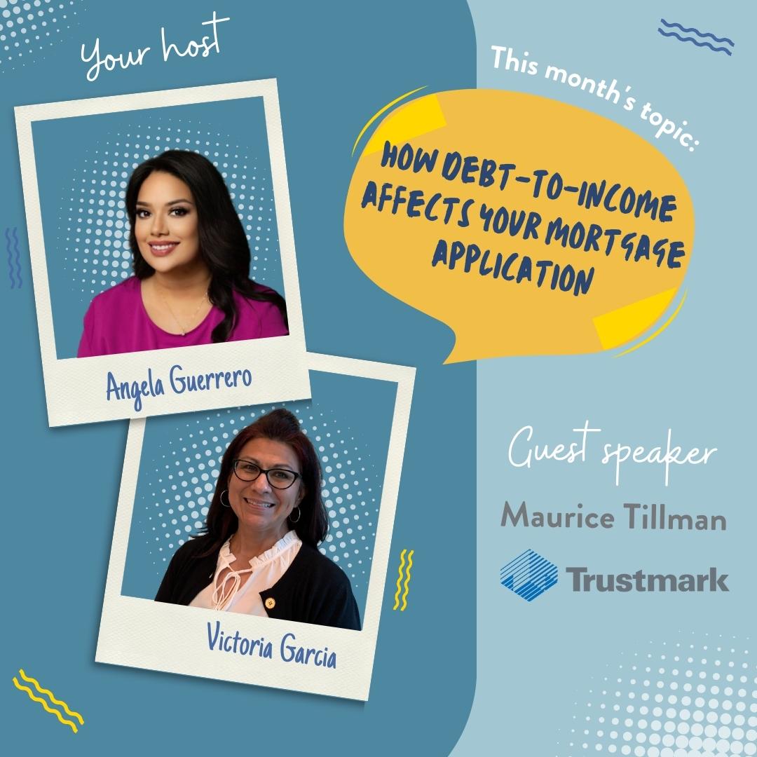 Join us this Wednesday for a live webinar where we will discuss how your debt-to-income can affect your mortgage application. 

Maurice Tillman from Trustmark will join our hosts in explaining how lenders determine your debt to income ratio.

RSVP here: bit.ly/3pWsaBW