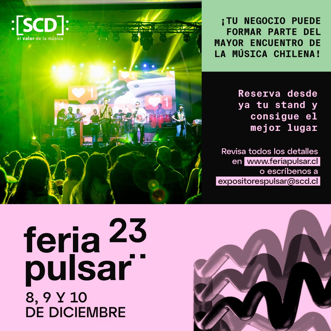 PulsarCL's tweet photo. ¡🎵🎉 TU NEGOCIO AÚN PUEDE SER PARTE DEL EVENTO MÁS IMPORTANTE DE LA MÚSICA CHILENA! 🎸💥 ¡Reserva ahora tu stand en #FeriaPulsar2023 y no te quedes fuera!
Entra ahora a https://t.co/Nrb1AHPaXA y revisa los detalles 🚀🔥
#FeriaPulsar2023 #MúsicaChilena #NetworkingMusical https://t.co/zpEk1HnVXW