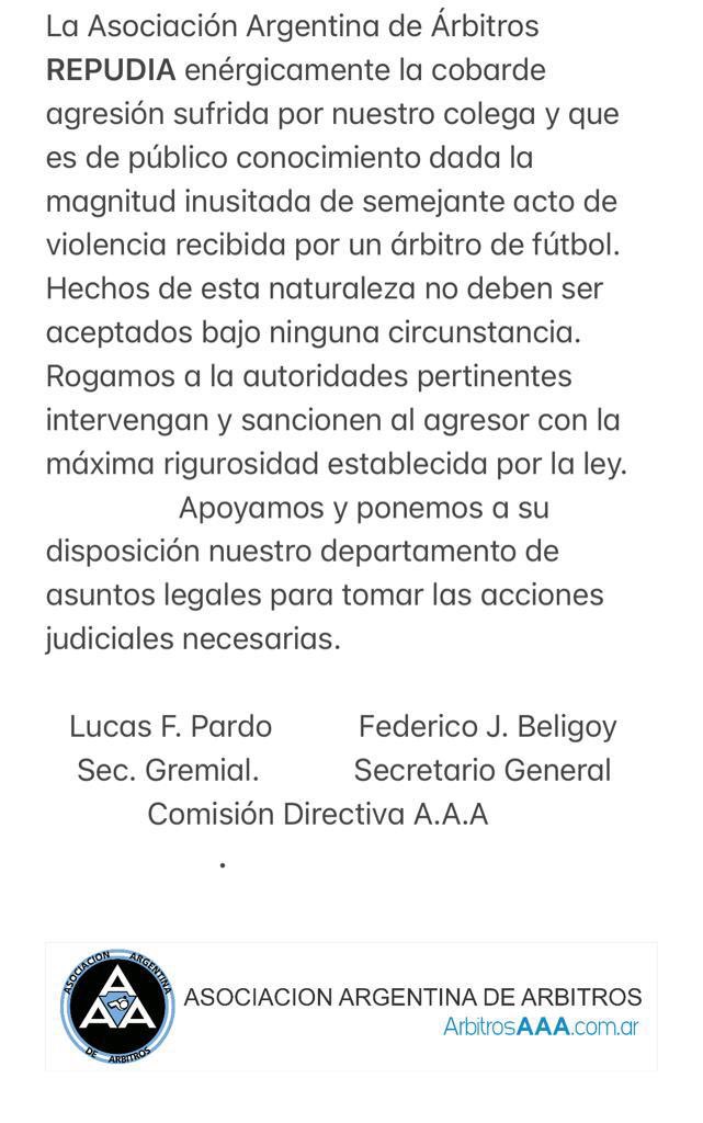 aaaprensa's tweet photo. 🔵  Comunicado de la Asociación Argentina de Árbitros. https://t.co/aonDOeZ1SI