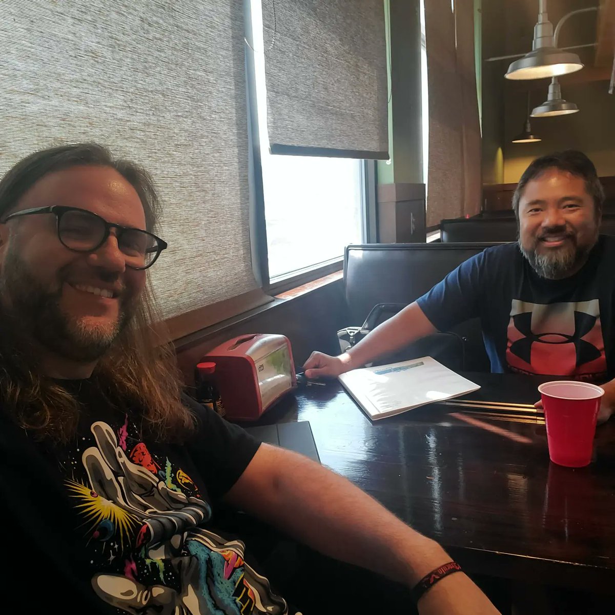 BambooPanel's tweet photo. Time has been flying by!  Randy and Jon connected for lunch and to catch up on several behind the scenes items as well as the upcoming comic release!

We wanted to extend a thank you for all the support and excitement so far, it's getting pretty awesome :)!!! https://t.co/Ao9v2Fi5lT