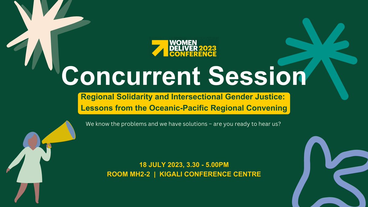 What does regional feminist solidarity look like in the Oceanic Pacific? Join us at this #WD2023 Concurrent Session as we share what we’ve learnt by working together over the last six months  

July 18, 3.30-5pm  Room MH2-2, KCC #WD2023OceanicPacific <a href="/WomenDeliver/">Women Deliver</a> #WD2023Pacific