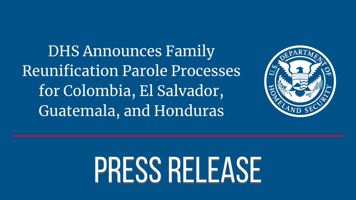 AEchevarria1982's tweet photo. 🇺🇸 EEUU: Importante novedad migratoria para Colombianos 🇨🇴 y Centroamericanos. El gobierno lanza el Programa de Reunificación Familiar (Family Reunification Parole Process). https://t.co/Q6vMuD4Skm