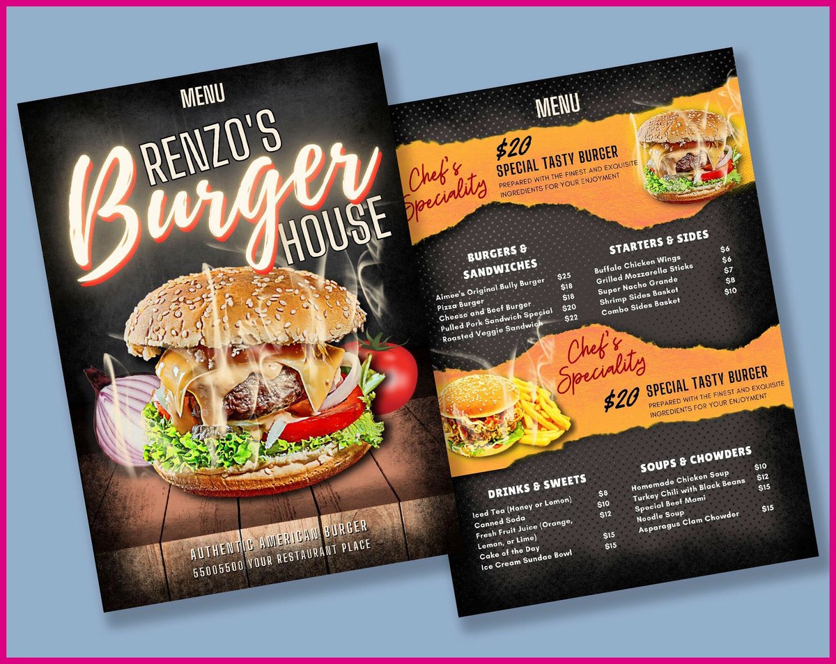 ohmgraphics1111's tweet photo. BURGER MENU TEMPLATE, fast food menu template, burger menu easy to edit, fast food menu for print, burger menu canva template https://t.co/rOe0Rho7Gx #burgermenutemplate #fastfoodmenu #template #burger https://t.co/Ik3cDWkPjR