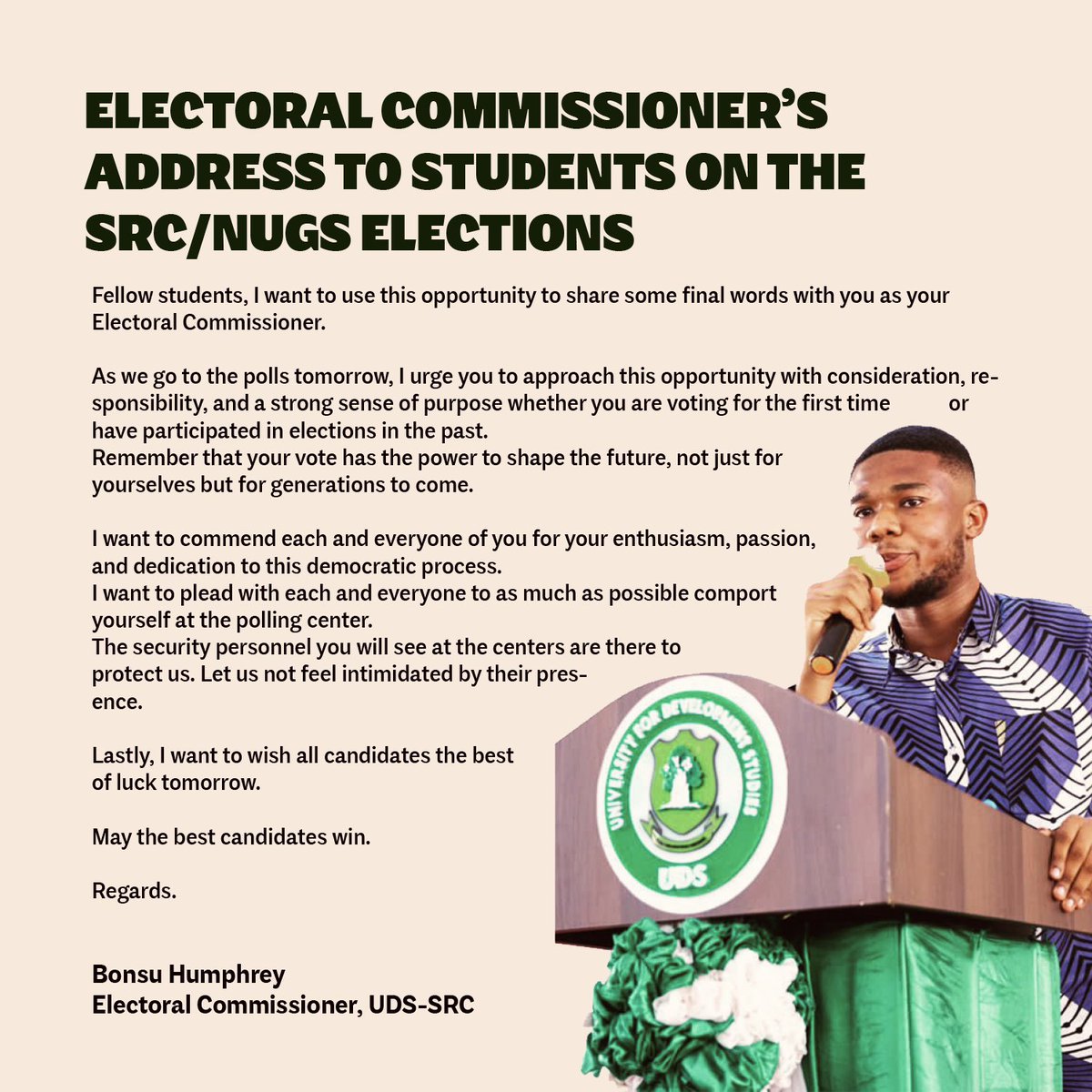 udssrcec_tlc's tweet photo. EC Speaks!
#UDSSRCELECTIONS23 https://t.co/d01BiZ2b36