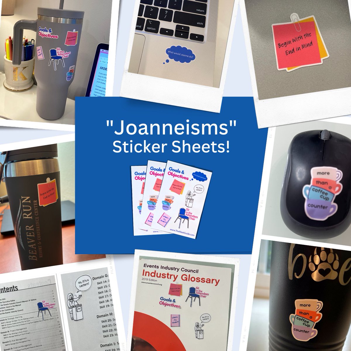 Your favorite “Joanneisms” now on a sticker sheet!

Now available for purchase on The MeetGuide website: lnkd.in/eyZVaPij

❗Special $10 introductory price for a single sticker sheet!
#themeetguide #cmp #meetingprofs #eventprofs #eventplanners #Joanneisms #stickers