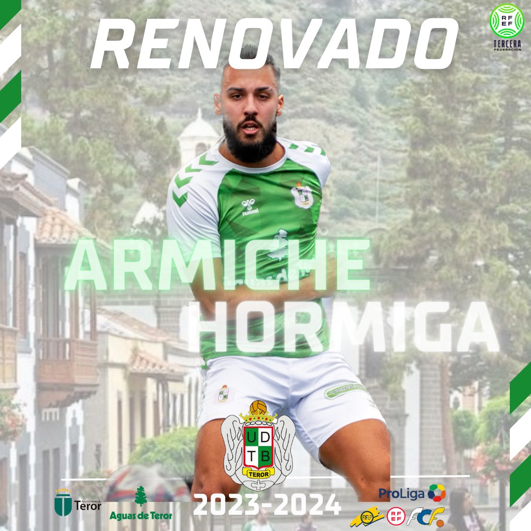 UDTeror's tweet photo. ¡El 🐎 de la Villa Mariana!

El lateral @ArmiHormiga2 no podía faltar en el regreso de la UD Teror a Tercera RFEF. El pulmón verdiblanco continuará en su casa después de regresar la pasada campaña. 

¡Soñamos en verdiblanco!💚🤍

#SentimientoVerdiblanco #Teror #RetoPermanencia https://t.co/BY1Yj4mAmu
