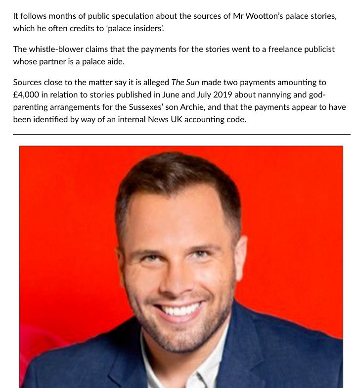 nomoremonarchs's tweet photo. Palace source?
Accused sex predator #DanWootton has a day job promoting #royalpropaganda. Wootton's sources have included two of 'prince' William Windsor's top aides (Jason Knauf & Christian Jones (via Jones' partner)).
#DanWoottonExposed #BylineTimes #GBNews #PalaceSourcesSay https://t.co/yD4ATGu8N4