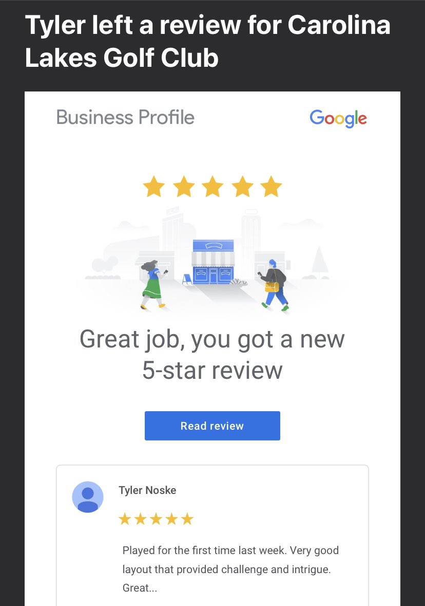 taburrell's tweet image. After a tumultuous 2022 we are back! Thank you, Paxton, Tyler and Brent for the 5-star reviews! It’s always nice to get some love from local area PGA Professionals!  @CarolinaLakesGC