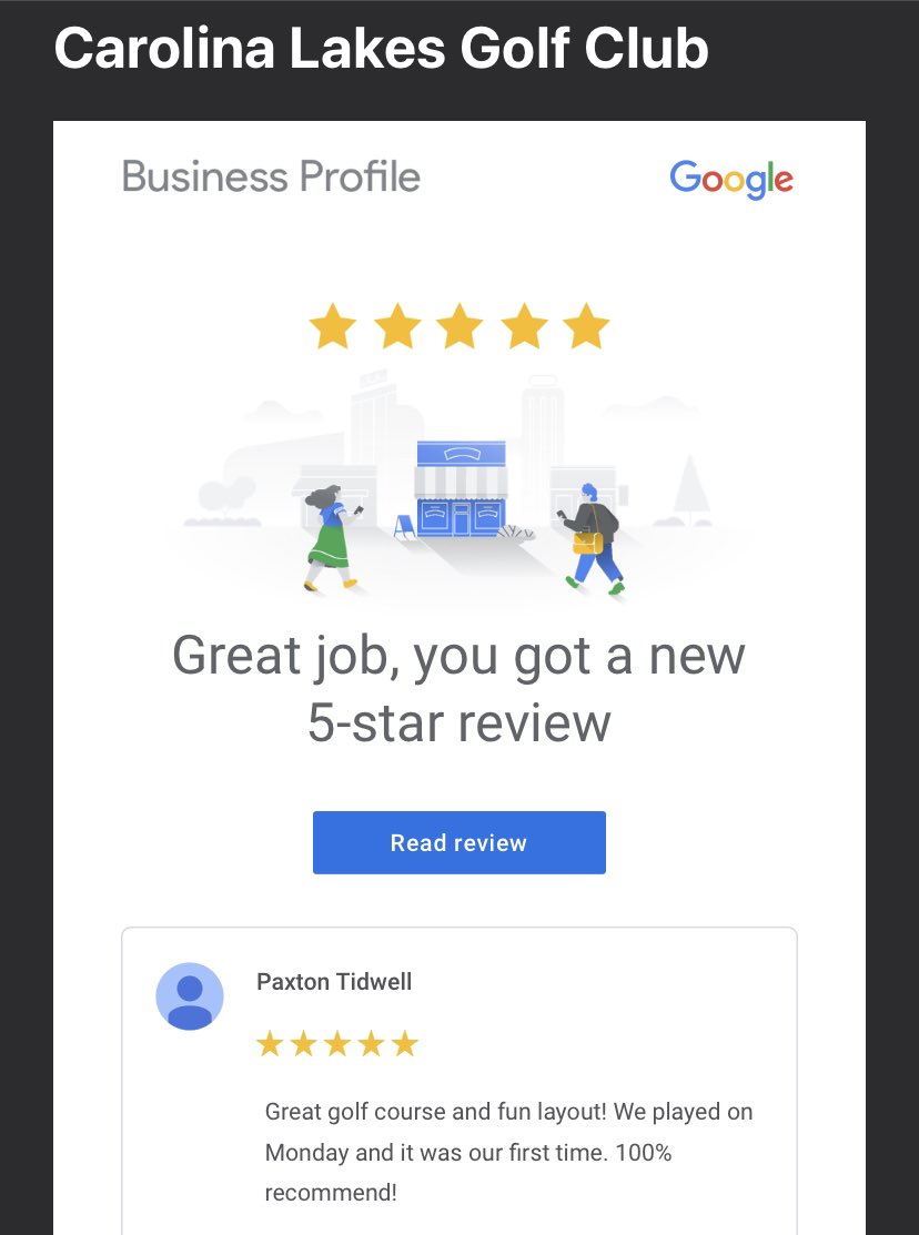 taburrell's tweet image. After a tumultuous 2022 we are back! Thank you, Paxton, Tyler and Brent for the 5-star reviews! It’s always nice to get some love from local area PGA Professionals!  @CarolinaLakesGC