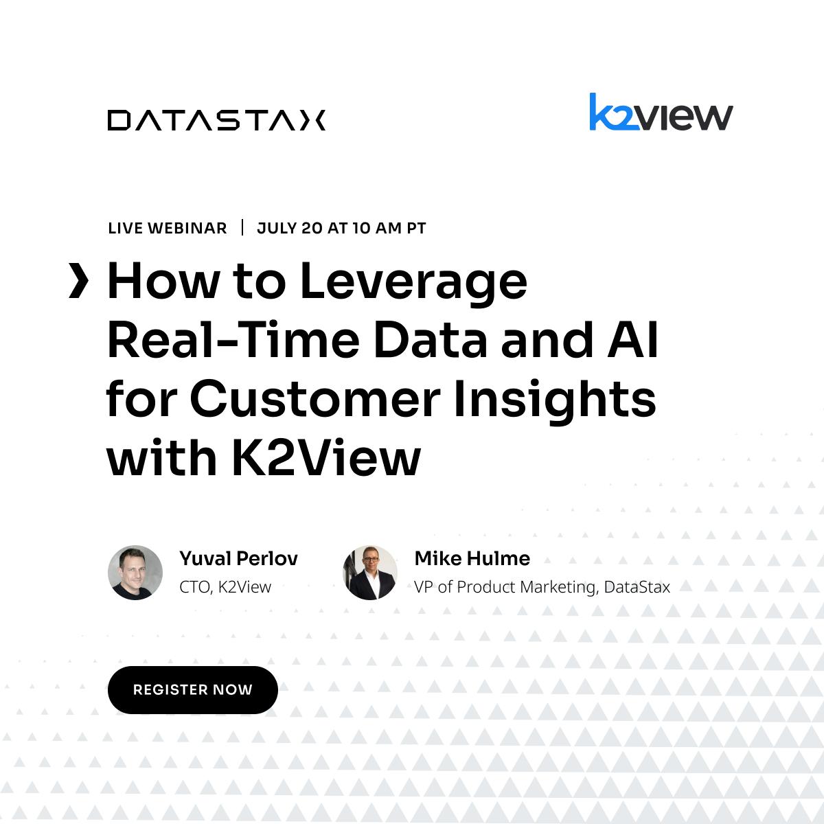 PJParekh's tweet photo. Discover how K2View leverages real-time data and #AI for customer insights! 📈🤖🔎 Join DataStax's July 20 webinar to hear their story and usage of #ApacheCassandra and Astra DB. https://t.co/iec9xn1gko https://t.co/VifUZ1qbtz