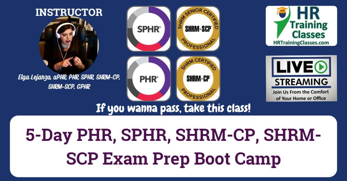 Whether you’re a seasoned pro or just starting out on your HR journey, a PHR, SPHR, SHRM-CP, and/or SHRM-SCP Certification is the perfect way to be distinguished and position yourself as a credible and knowledgeable HR Professional.

hrtrainingclasses.com/5-day-phr-sphr…