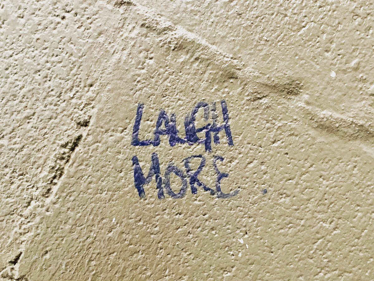 graffiterati's tweet photo. Yes we should #laughmore #laugh #laughter #laughing #morelaughter #morelaughs #laughs #melbourne #slogangraffiti #graffiti @graffiterati @sevenbreaths https://t.co/Lmhpx4QDZ1