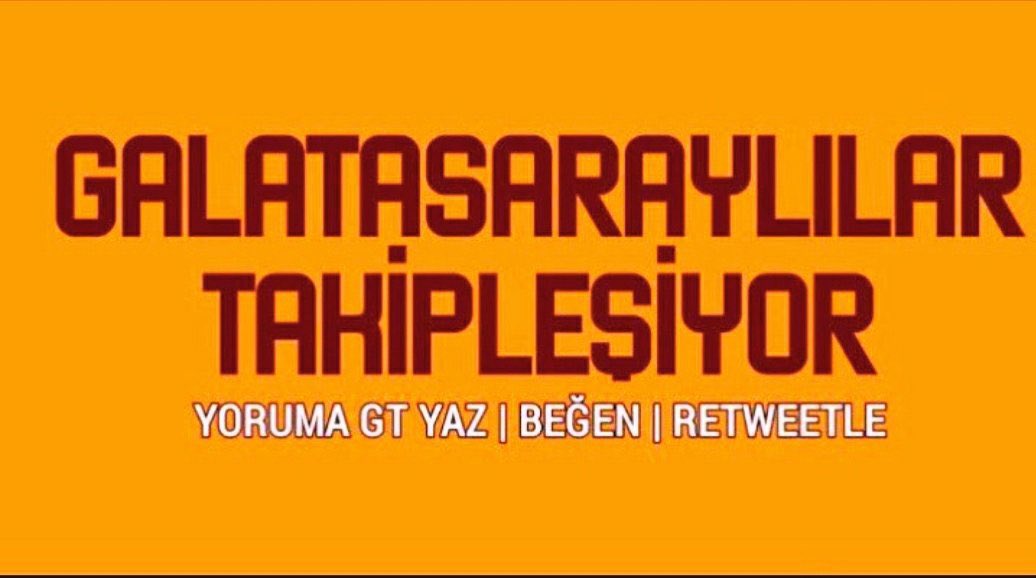 Yeni Sezonda Daha Güçlü bir GALATASARAY İçin ;

✅ Bu twiti RTleyen,beğenen ve Yoruma GT yazan herkes birbirini takibe alıyor.

✅ Bol Bol RT yapalım..
YÜKLENNNN ❗️
#GSLİLERTAKİPLESİYOR
