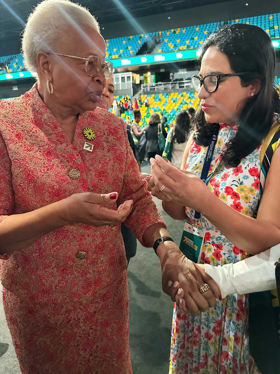 Meeting the great minds of Africa 🚺 across generations at #WD2023 . @womeningh is here to challenge power & privilege for gender equity in health ! The fastest growing women led movement in health advocating for women. Follow us this week.