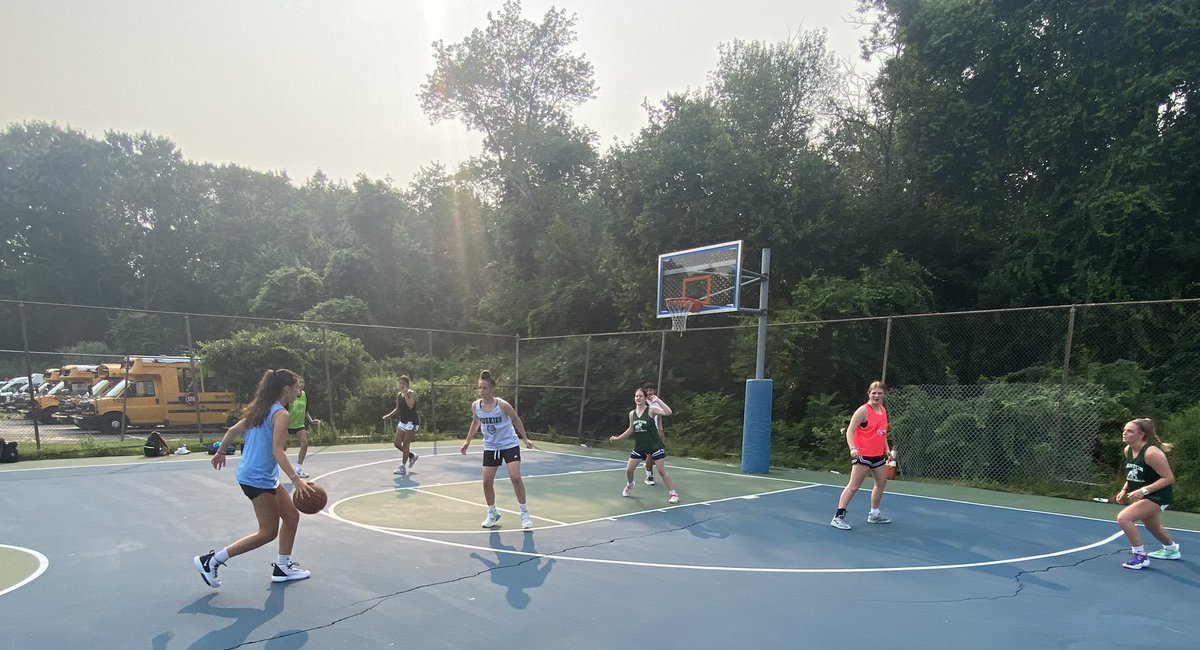 NorwoodBball's tweet photo. The courts were packed for pickup tonight! 40 girls from Norwood, Braintree, Natick, Needham, Canton, Westwood, and Bridgewater-Raynham. Kids got after it! https://t.co/CKPWvK2OUG