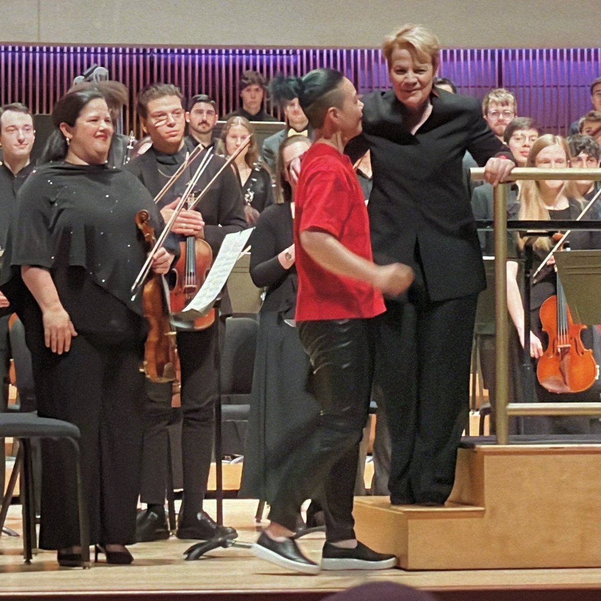 Wang Jie and Marin Alsop collaborating on “The Winter that United Us.” 
•
•
•
•
•
#creativityunmasked #makeart #musicoftoday #livingcomposer #womeninmusic #classicalmusic #noi #allmusicisoncenew