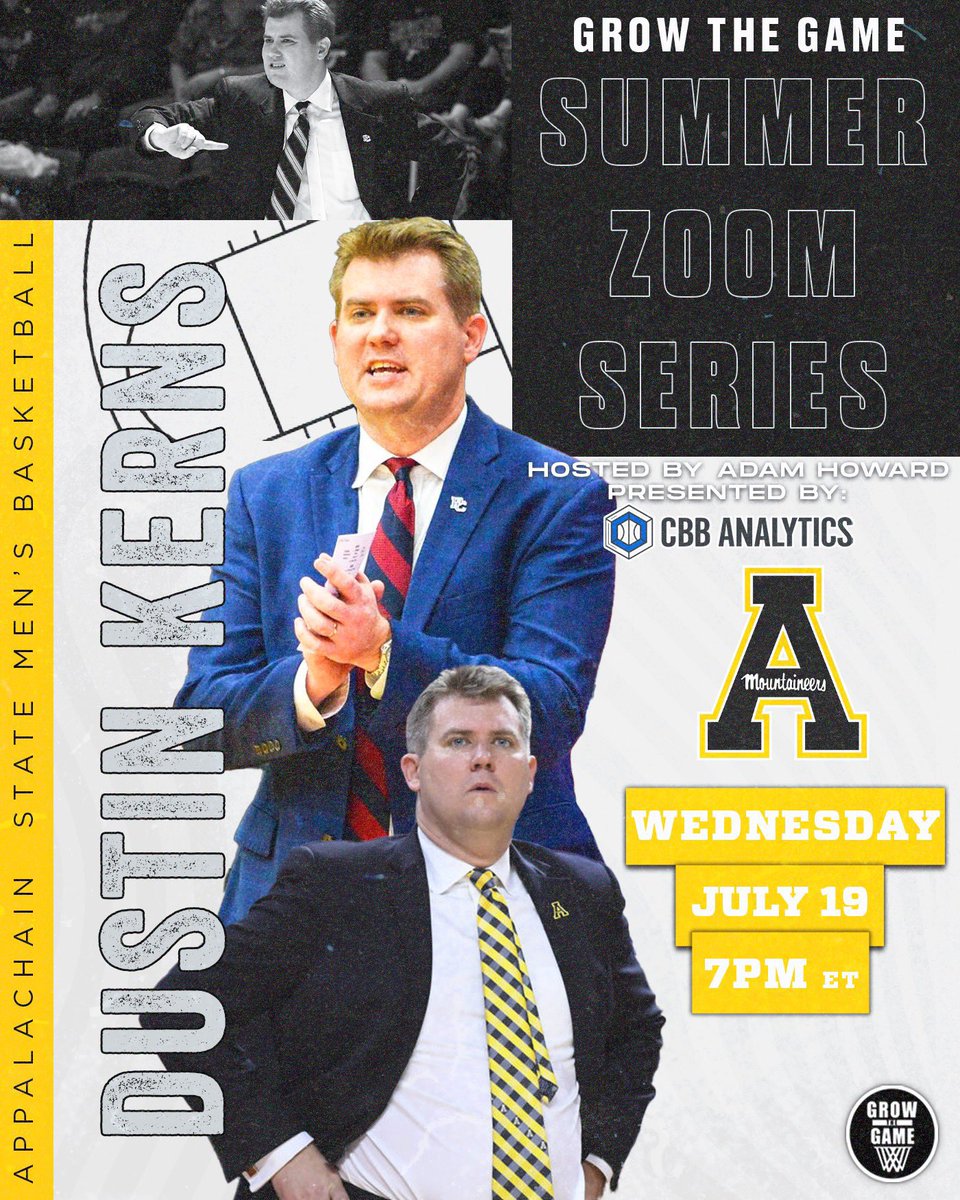 Grow the Game (@gtghoops) on Twitter photo We’ve got a big one coming Wednesday 👀
Join us for this week’s Summer Zoom Series featuring <a href="/AppStateMBB/">App State Basketball</a> Head Coach <a href="/CoachDKerns/">Dustin Kerns</a>
Presented by:
<a href="/CBBAnalytics/">CBB Analytics</a>
Sign up below ⬇️
gtghoops.com/summer-zoom-se… We’ve got a big one coming Wednesday 👀
Join us for this week’s Summer Zoom Series featuring <a href="/AppStateMBB/">App State Basketball</a> Head Coach <a href="/CoachDKerns/">Dustin Kerns</a>
Presented by:
<a href="/CBBAnalytics/">CBB Analytics</a>
Sign up below ⬇️
gtghoops.com/summer-zoom-se…