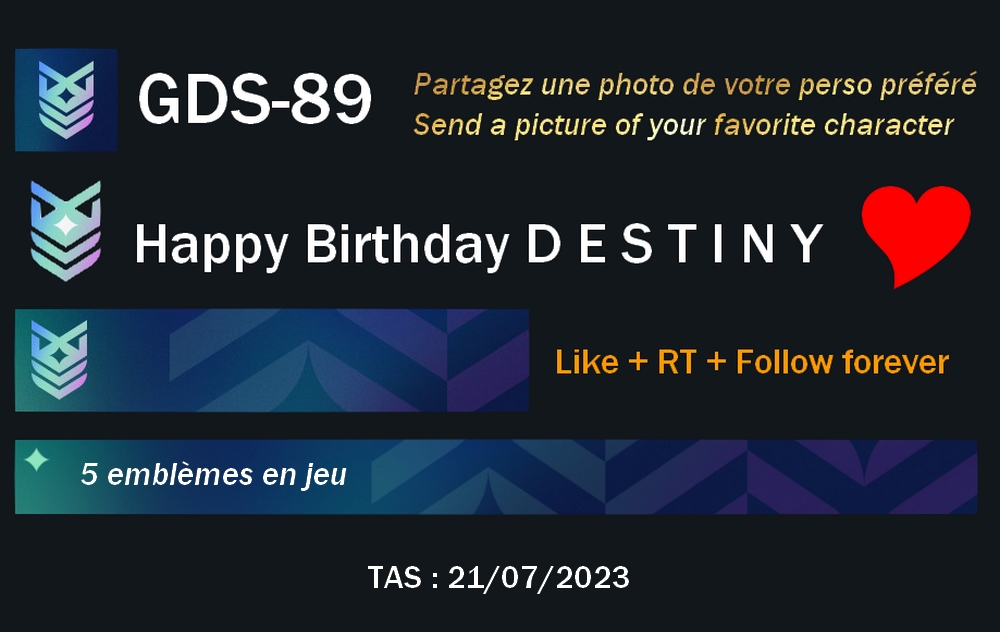Magikelly2Nice's tweet photo. #Destiny2 🎁 #Destiny 

Bon, ben, puisque c'est comme-ça...

On va fêter cet anniv de D1 + l'arrivée du Solstice en beauté 🦋⚜️🫶

👉 Postez une photo de votre perso préféré, j'ai 5 emblèmes GDS-89 à offrir 🎁

🖼️ + 👍 + RT + Follow

Good luck!  😘

TAS après Xûr vendredi nuit https://t.co/B7gBeCGAQo