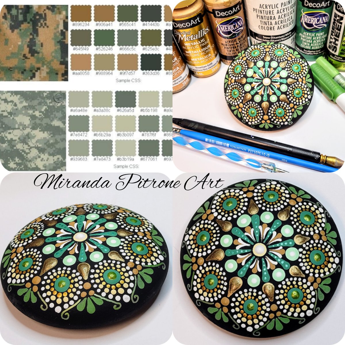 MirandaPitrone's tweet photo. Camo color palette
Hand made stone
@DecoArt_Inc paints https://t.co/LIiT3hKNQd