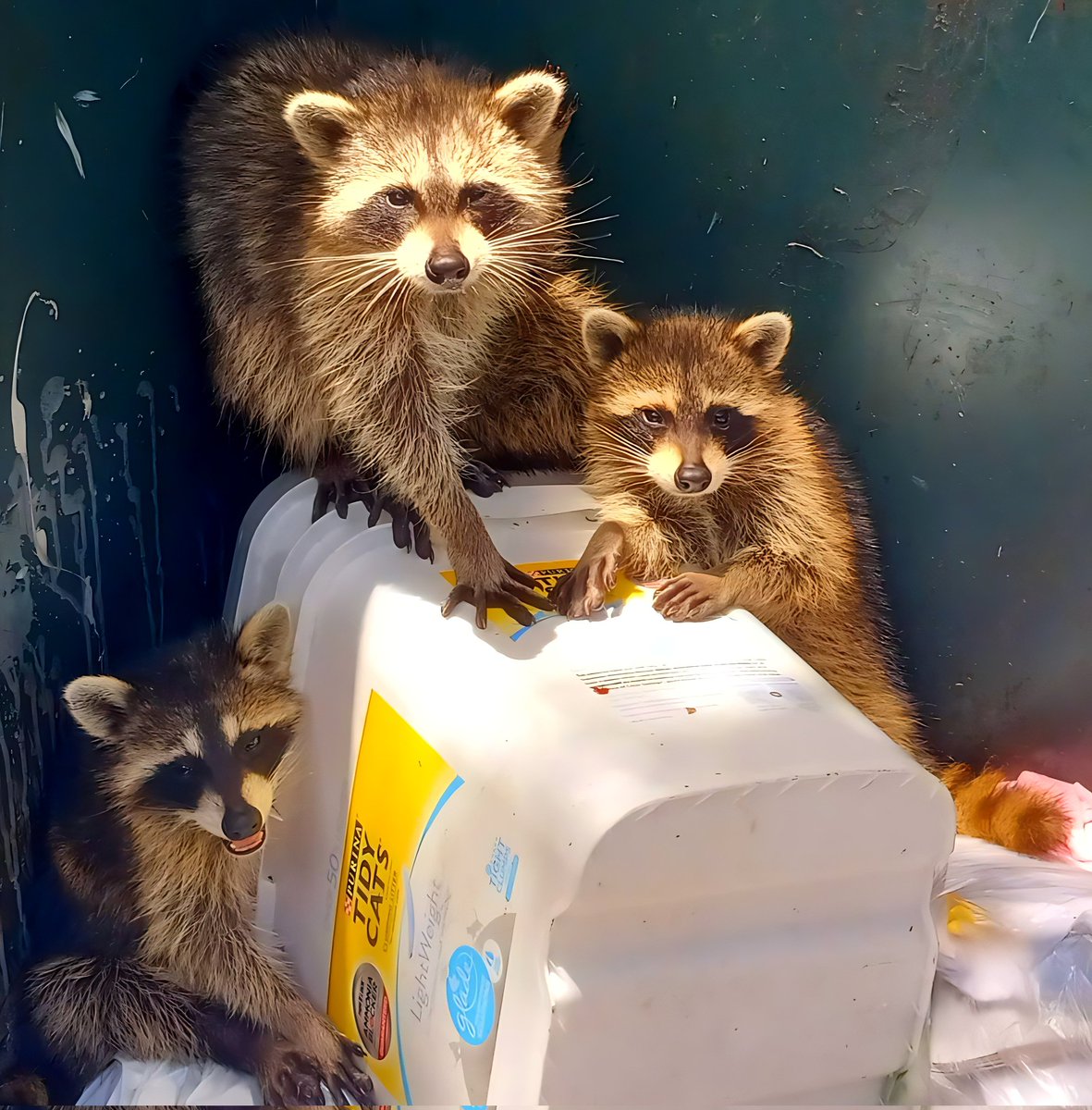 Saw these raccoons in the dumpster. I had to help them get out the next day. #pets #pet #dogs #petsofinstagram #dog #dogsofinstagram #animals #cats #cute #love #petstagram #cat #puppy #doglover #catsofinstagram #doglovers #dogstagram #instadog #petlovers #dogoftheday #animal