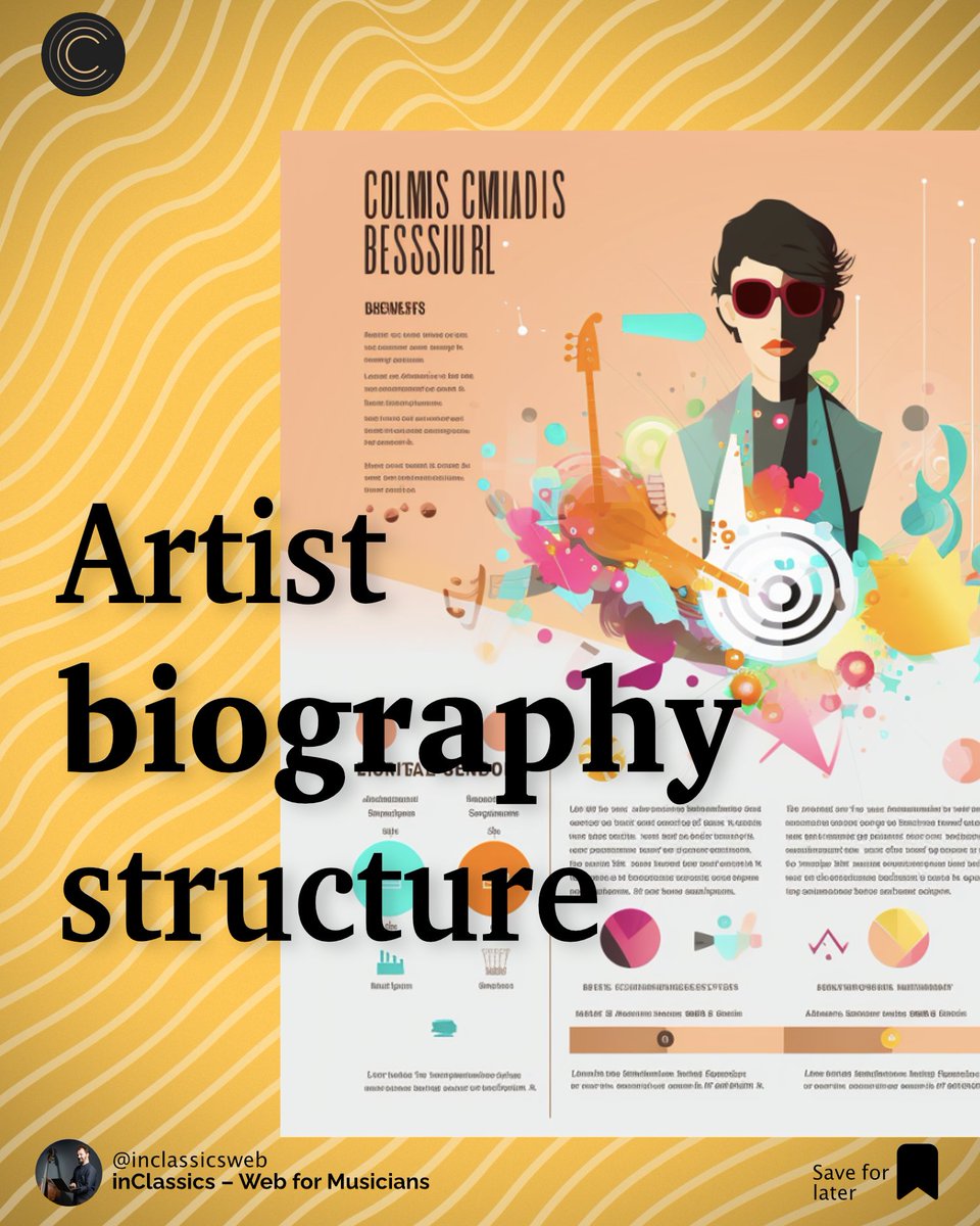 inclassicsweb's tweet photo. Before you start writing a bio, it's good to have a plan. Here is our take on artist bio structure: 
quote→opening statement→personal story→influences→achievements→current and upcoming events

For full article, visit https://t.co/lMoTipqnyw https://t.co/tAByu00p4b