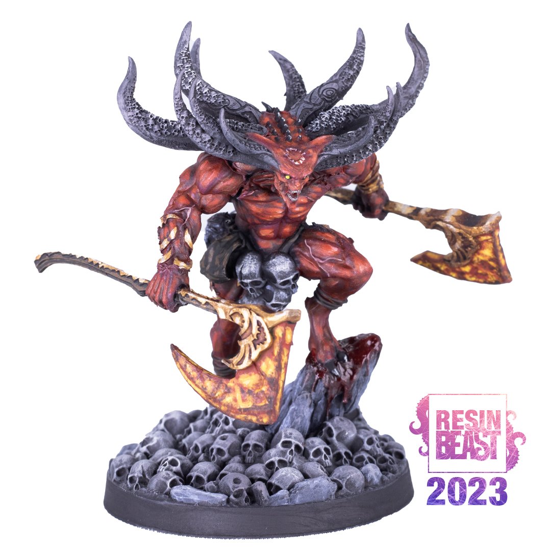 Resin Beast 2023: Berserker of Onslaught painted by @Darkbaja #resinbeast2023 #resinbeast #miniaturepainting us.creaturecaster.com/products/patri…