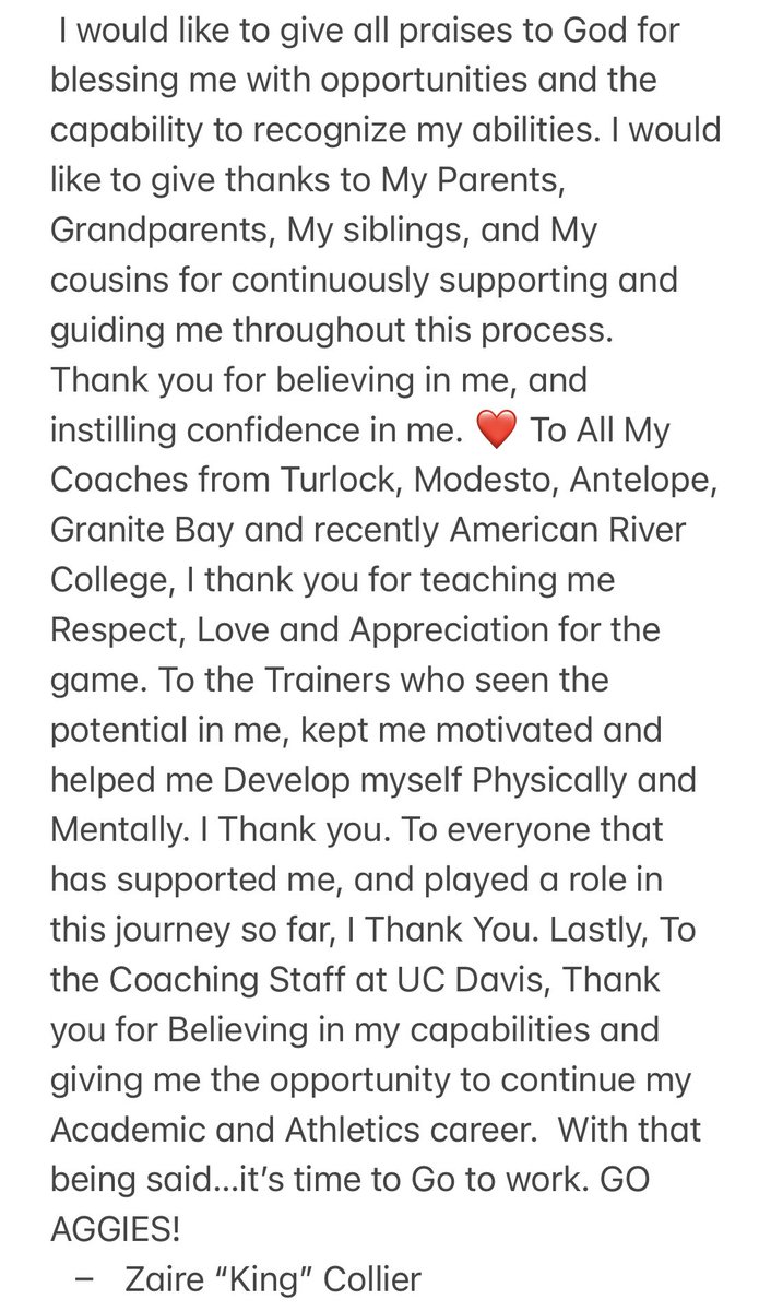 After a great visit I’m blessed to announce my commitment and signing to UC DAVIS! Go AGGIES
<a href="/UCDfootball/">UC Davis Football</a> <a href="/mcody83/">Mike Cody</a> @DHawkins34 <a href="/BrandonHuffman/">Brandon Huffman</a> 
@NothingButOLDL <a href="/Coach_Ohout/">Coach O</a> <a href="/Coach__Barnes/">Coach Barnes</a>