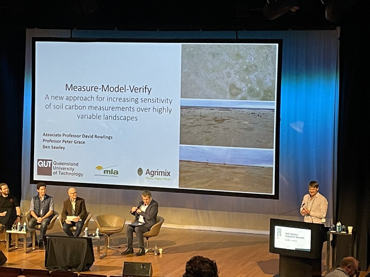 <a href="/RowlingsDavid/">David Rowlings</a> from <a href="/QUT/">QUT</a> and Ben Sawley from <a href="/AgrimixPastures/">Agrimix</a> presenting our MMV approach at Nature-Based Solutions #carbon farming conference &amp; expo!