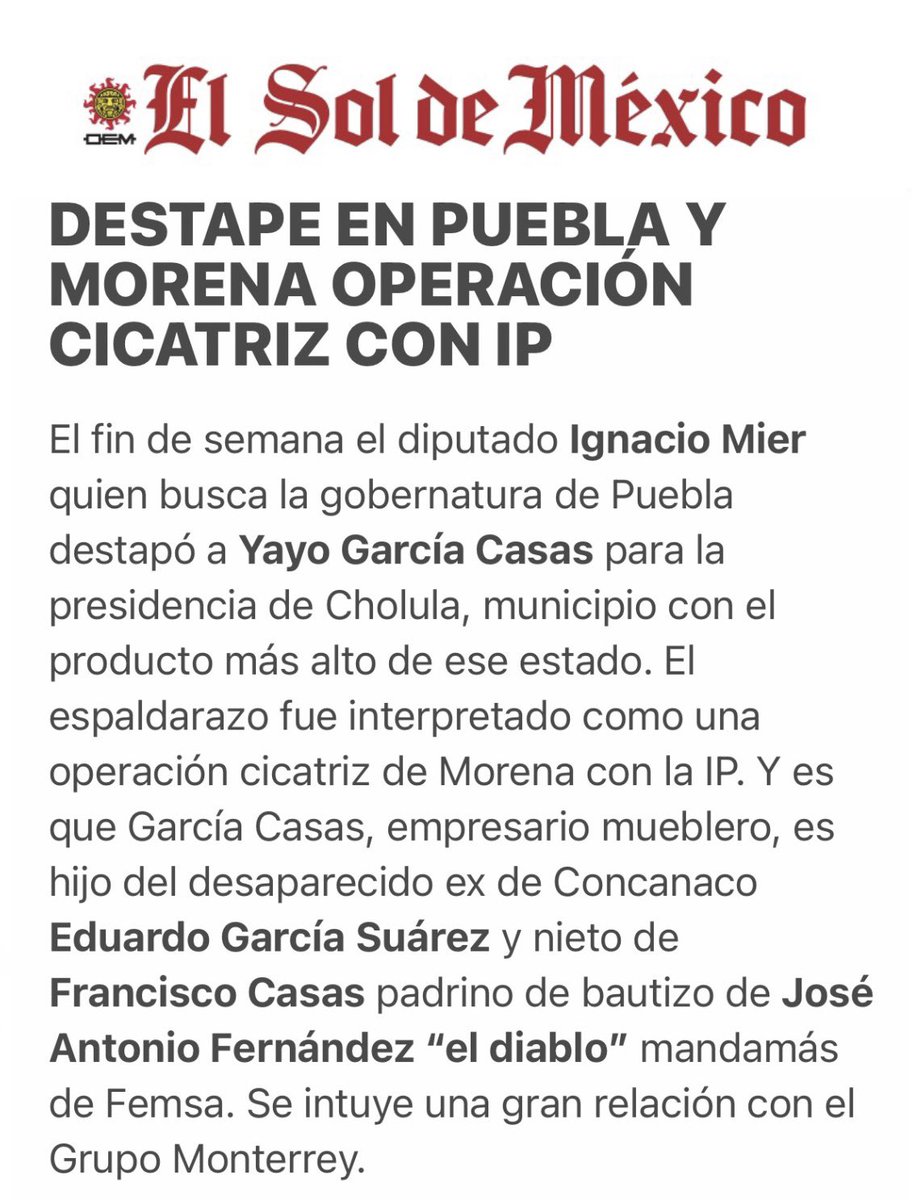 FRESS_SAndresCh's tweet photo. ¿Qué información tienen en la CDMX sobre la candidatura de @Yayocasas? 
El día de hoy apareció destacado en #FrentesPoliticos de @Excelsior y en la columna de @aguilar_dd 👇🏽🚨 https://t.co/YDKCSJRQcL