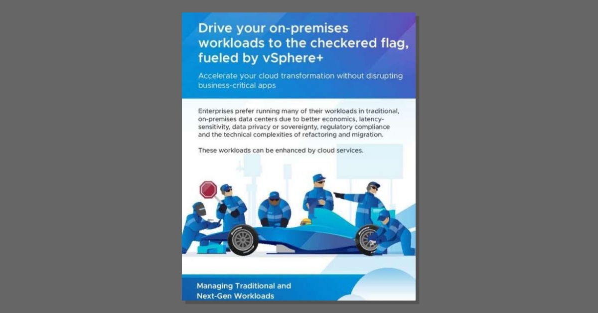 BernieMarrast's tweet photo. What if you could manage your on-prem workloads like they're in the cloud? View this infographic to see the possibilities when you do it with @VMware vSphere+. 👇 https://t.co/bHmk5AdnIF https://t.co/APNn8Q9lmc