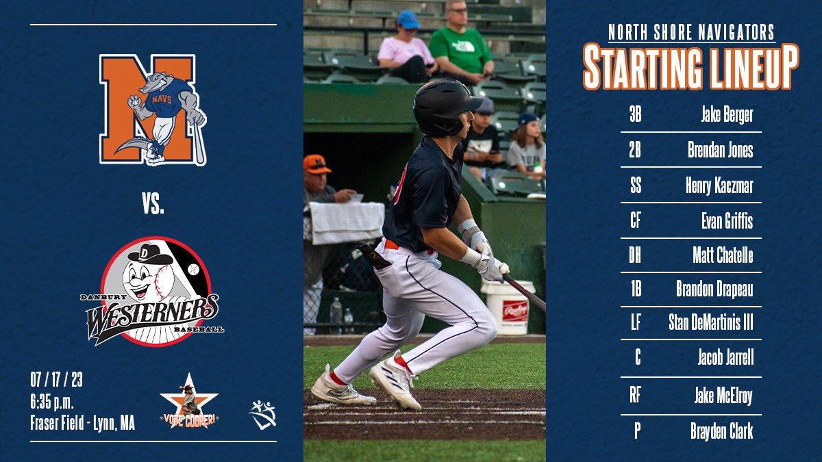 NSNavigators's tweet photo. Here’s the #NavsNation starting lineup featuring all 6️⃣ of our #theNELeague All-Stars!

First pitch is next at Fraser. (Don’t forget to #VoteCooper at https://t.co/PtB7P24S93!) https://t.co/EYwc02Anib