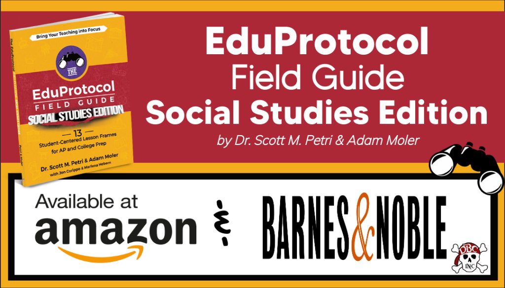 Don't miss The #SocialStudies Show on @eduprotocols Plus. @moler3031 & I will discuss #8PARTS with @kyteacher this Thursday, July 20th at 9 pm ET/6 PT. plus.eduprotocols.com Join us to hear what you missed at the #NorteDame #EDUProtocols Summer Academy.