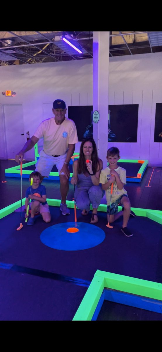 marasis111's tweet photo. So true!  Recently took the kids mini golfing with my parents and it was well known that Papa Brad won!  #nomercy Btw, indoor mini golf for the Texas Heat win (3x this month!) #lunargolf #theputtery https://t.co/88cySwPWHE