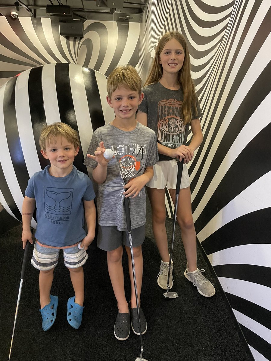 marasis111's tweet photo. So true!  Recently took the kids mini golfing with my parents and it was well known that Papa Brad won!  #nomercy Btw, indoor mini golf for the Texas Heat win (3x this month!) #lunargolf #theputtery https://t.co/88cySwPWHE