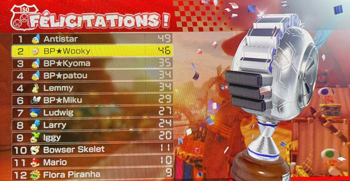 Très grosse session de #MK8D ce soir en Team et avec en guest pour finir la soirée… El Maestro #Nintenbros <a href="/Antistar/">Antistar 🦊</a> (qu’on a laissé gagné, parce que nous sommes des gens bien, soucieux de ce jeune streamer indépendant débutant dans l’univers de Mario Kart). 🤡

(Merci le 🦊😘)