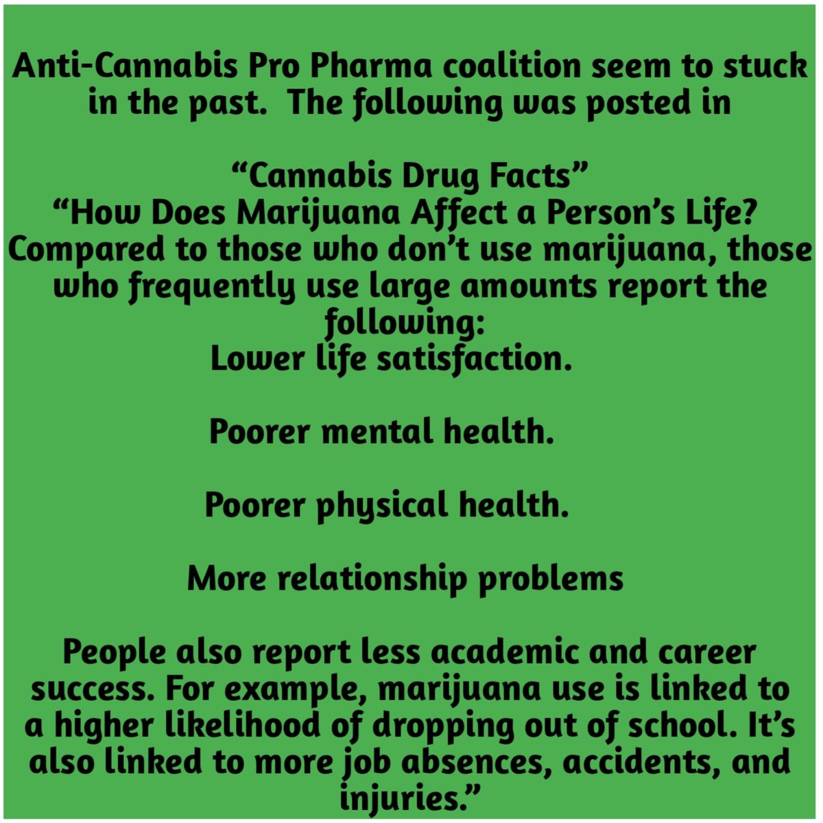 For many people including myself cannabis helps chronic pain, anxiety, inflammation & being my exit drug for opiate addiction. Therefor NIH's comments are infuriating. See how you feel after reading this post. 🤠🙏🏾✌🏾💚☁️ BTW nida.nih.gov/publications/d…