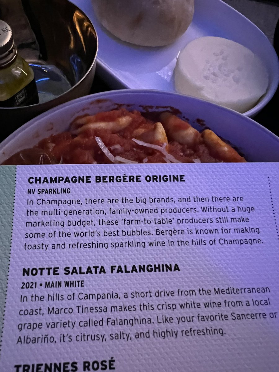 microseismicman's tweet photo. @jetblue traveling Mint to Paris drinking sparkling wine. Steward said they have never had the Berger Champagne onboard. Lies and Deceit.  Travel another airline! https://t.co/r8yScBU66h