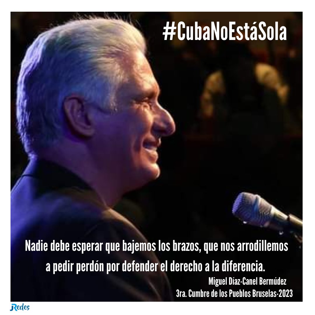 Port3Network___'s tweet photo. @DiazCanelB en #Bruselas2023: 
"Lla solidaridad no se puede bloquear como se bloquean los alimentos, medicinas y equipos. 
La solidaridad solo reconoce necesidades y demandas humanas y coloca a quienes la dan y la reciben en el escalón más alto de nuestra especie"
#CubaNoEstáSola https://t.co/wXdIxjkty8