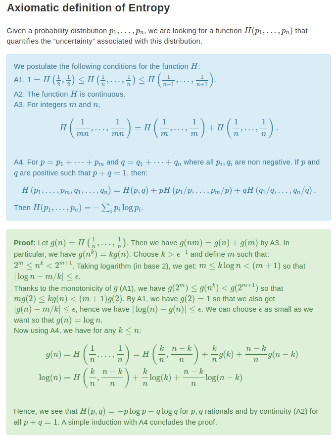 𝗔𝘅𝗶𝗼𝗺𝗮𝘁𝗶𝗰 𝗰𝗵𝗮𝗿𝗮𝗰𝘁𝗲𝗿𝗶𝘇𝗮𝘁𝗶𝗼𝗻𝘀 𝗼𝗳 𝗲𝗻𝘁𝗿𝗼𝗽𝘆: you need only 4 natural axioms to completely characterize the Shannon entropy!
#InformationTheory