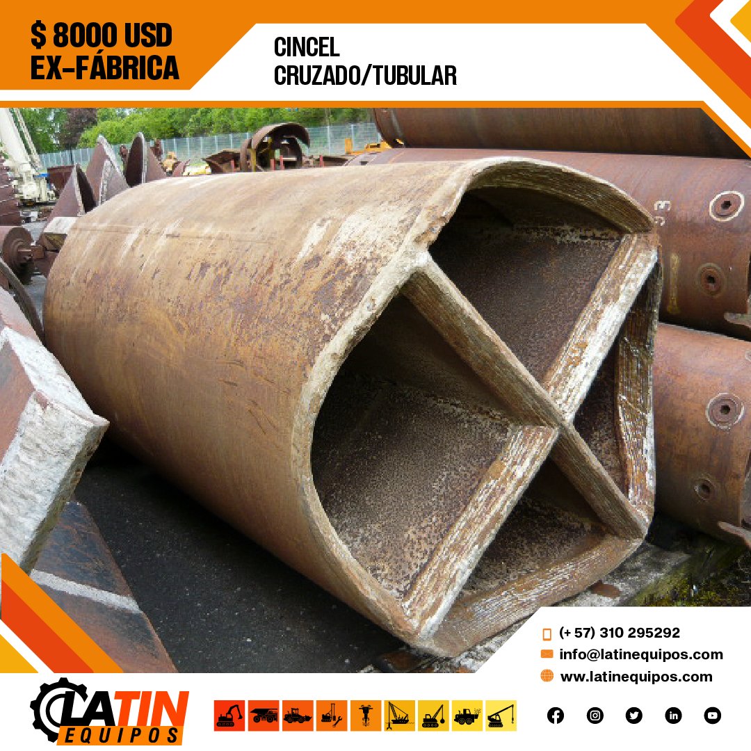 👷‍♂️ Cincel cruzado
- Precio: 6500 dólares ⬅️

👷‍♂️ Cincel cruzado/tubular
- Precio: 8000 dólares ⬅️

#ingeniería #construcción #civil #proyectos #venta #productosdesegunda #latinequipos #herramientas #cinzel #cinceles #pinzas #cuchara