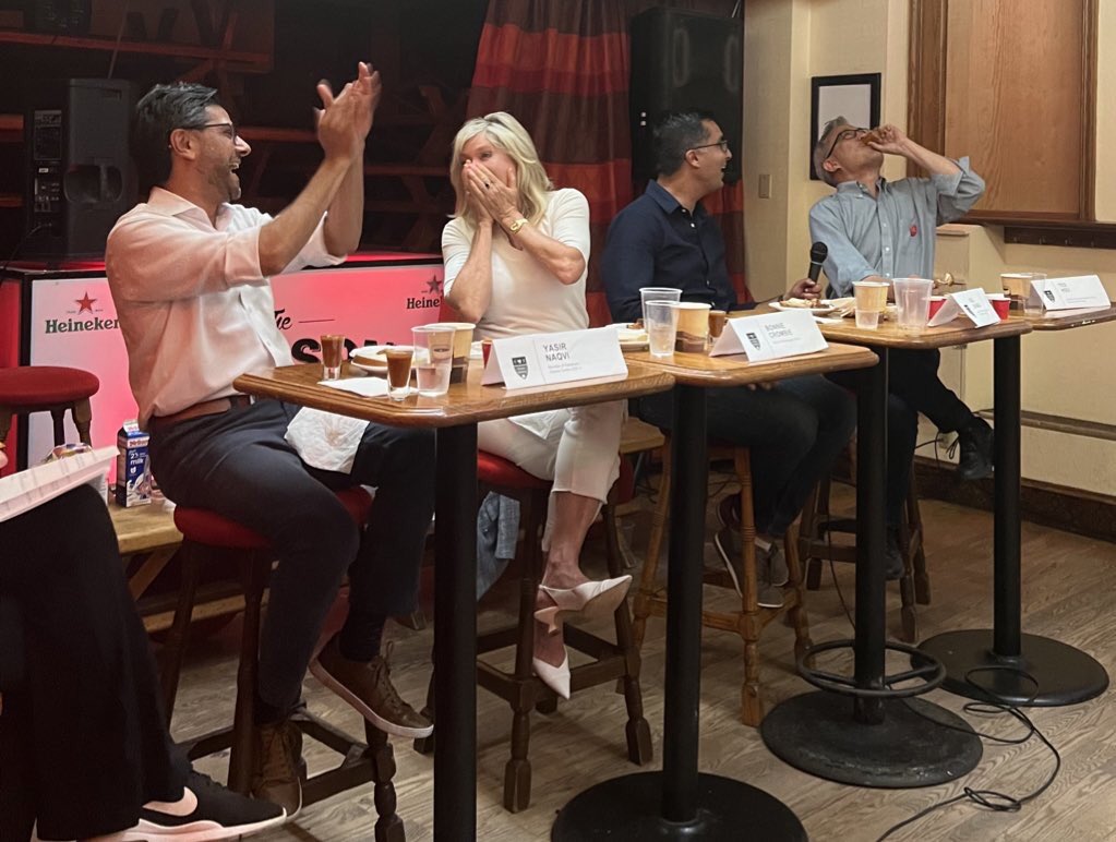 UofTLiberals's tweet photo. And yes, we did get a photo of @tedhsu drinking an entire shot of hot sauce https://t.co/udaFTjvcwk