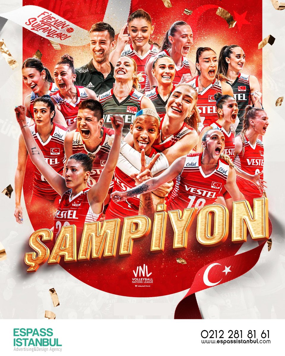 EspassIstanbul's tweet photo. Şampiyon Filenin Sultanları..
#espassistanbul #sampiyon #bravo #filenin #sultanlari #tebrikler #valeybol #istanbul https://t.co/Pv7uO0xvdh