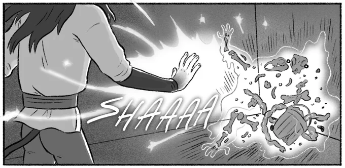 ✨Page 411 of Sparks is up!✨ Time to say bye to the ghost  ✨https://sparkscomic.net/?comic=sparks-411 ✨Tapas  ✨Support & read 100+ pages ahead patreon.com/revelguts