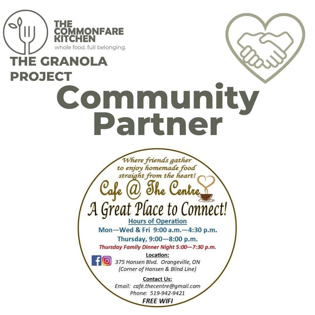 CommonfareOV's tweet photo. Special shout out to another one of our amazing Community Partners:  Café at The Centre 🥰
Barb and her team provide us space for our Art Shows, and include our YUMMY granola in their Yogurt Parfaits 😋
Thank you for being such an incredible support to the CFK and BOSS 💛💛💛 https://t.co/FEuS82zdt1