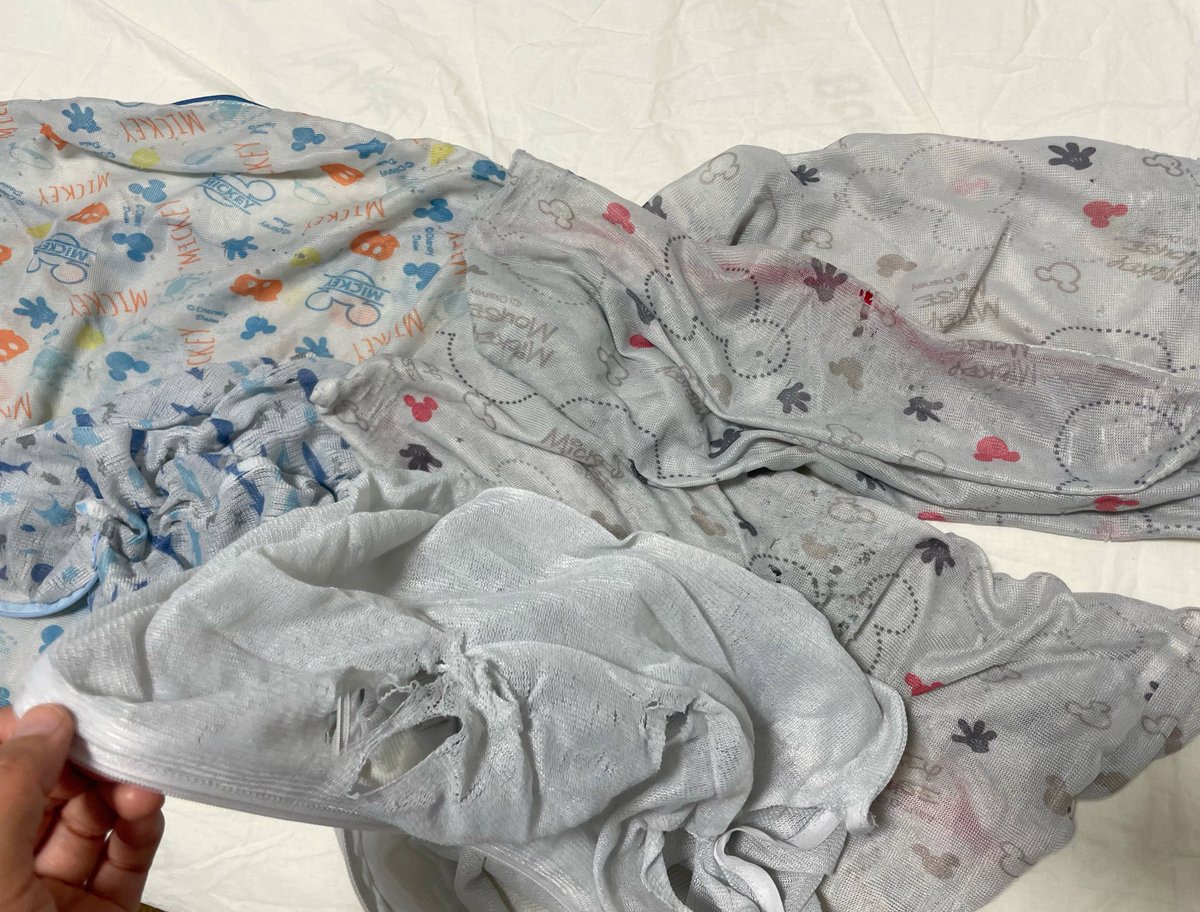冗談抜きで、カナダとかアメリカでは洗濯をする時に洗濯ネットを使わないと洋服がすぐにダメになってしまう。
たった数ヶ月で洗濯ネット達にこのダメージ😢