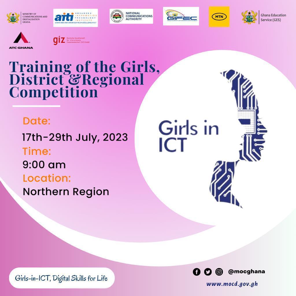 Training for the 1000 selected Girls under the Ministry of Communications and   Digitalisation’s Girls In ICT program has started today, 17th July, 2023 in the Northern region. 
@ChildInTech @EzekielBroni @TaptapSend @GIFECGhana 
#technology #childintech