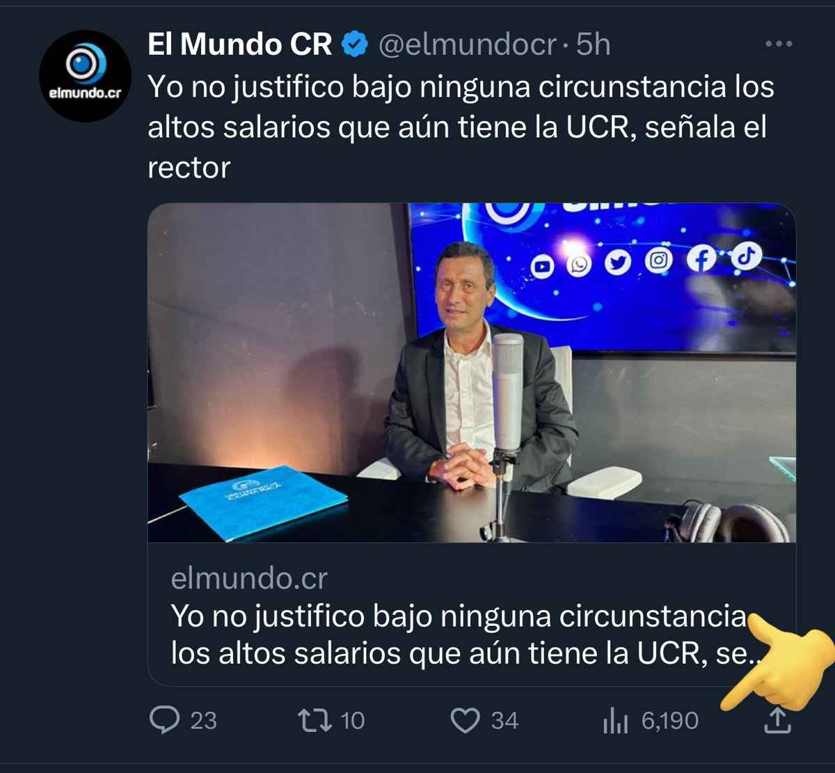 Invertir pauta en El Mundo CR es botar la plata. Hasta la cuenta parodia tiene más engagement.