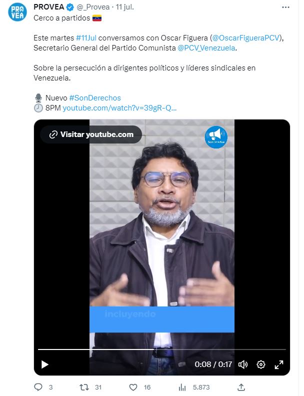 PROVEA APOYANDO A AL SUPER "TRABAJADOR" "COMUNISTA"  OSCAR FIGUERA❓ALGO ANDA MAL O DEBEMOS REVISARNOS A LO INTERNO DE LA REVOLUCIÓN BOLIVARIANA Y DEBEN REVISARSE LOS VERDADEROS COMUNISTAS. ALGO NO VA BIEN O A LA IDEOLOGIA LE CORTARON EL CABLE POR IMPAGO. QUE VAINA...